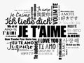 Je tÃ¢â¬â¢aime (I Love You in French) word cloud